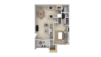 1 Bedroom 1 Bath A 601 601 floor plan